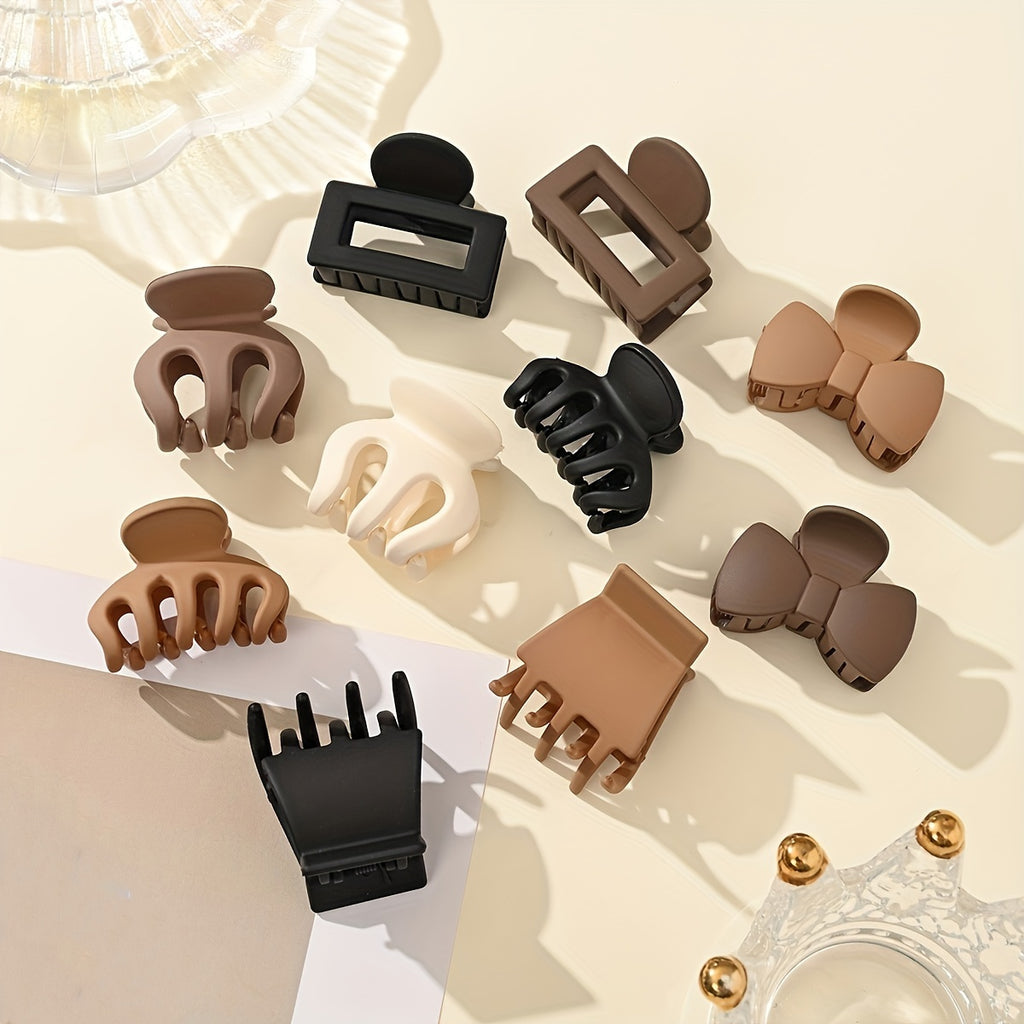 3-Pack Matte Shark Hair Claw Clips Solid Color Elegant Hair Clips for Women