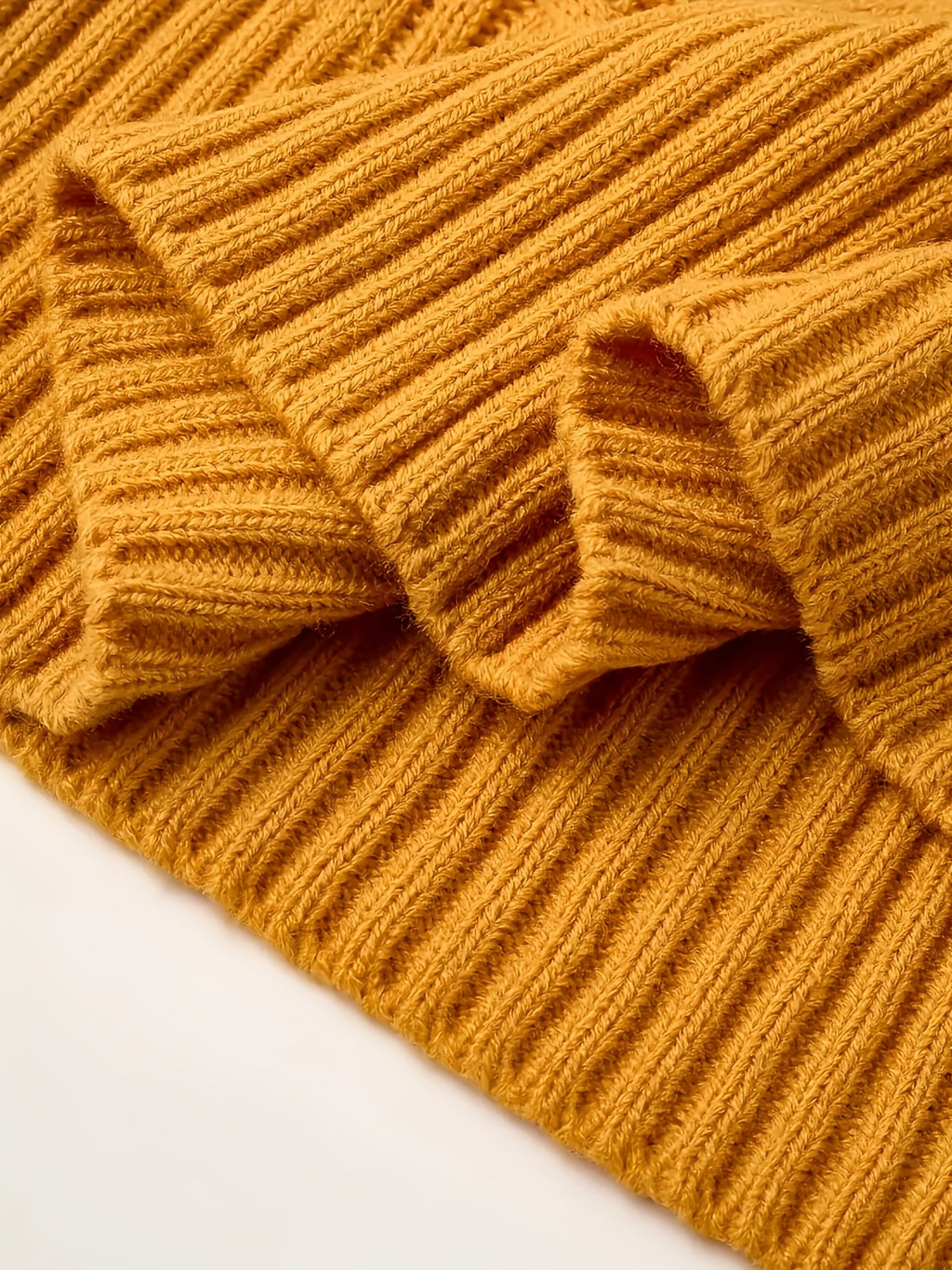 Round Neck Twist Corduroy Sweater Dress — Long Sleeve Knit, 100% Acrylic