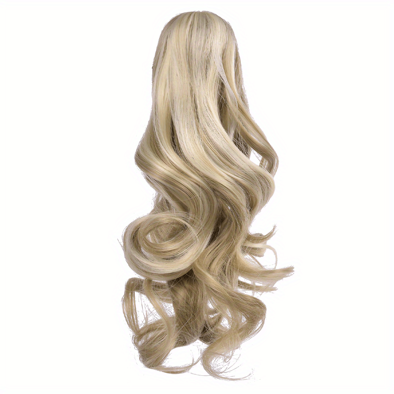 Clip-In Curly Ponytail Hair Extension – 11.8 in (30 cm) Loose Wave Claw Clip, Synthetic High-Temp Fiber for Women