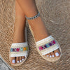 Women's Breathable Open-Toe Slip-On Sandals — Cushioned Flat Sole for Beach, Travel & Casual Wear