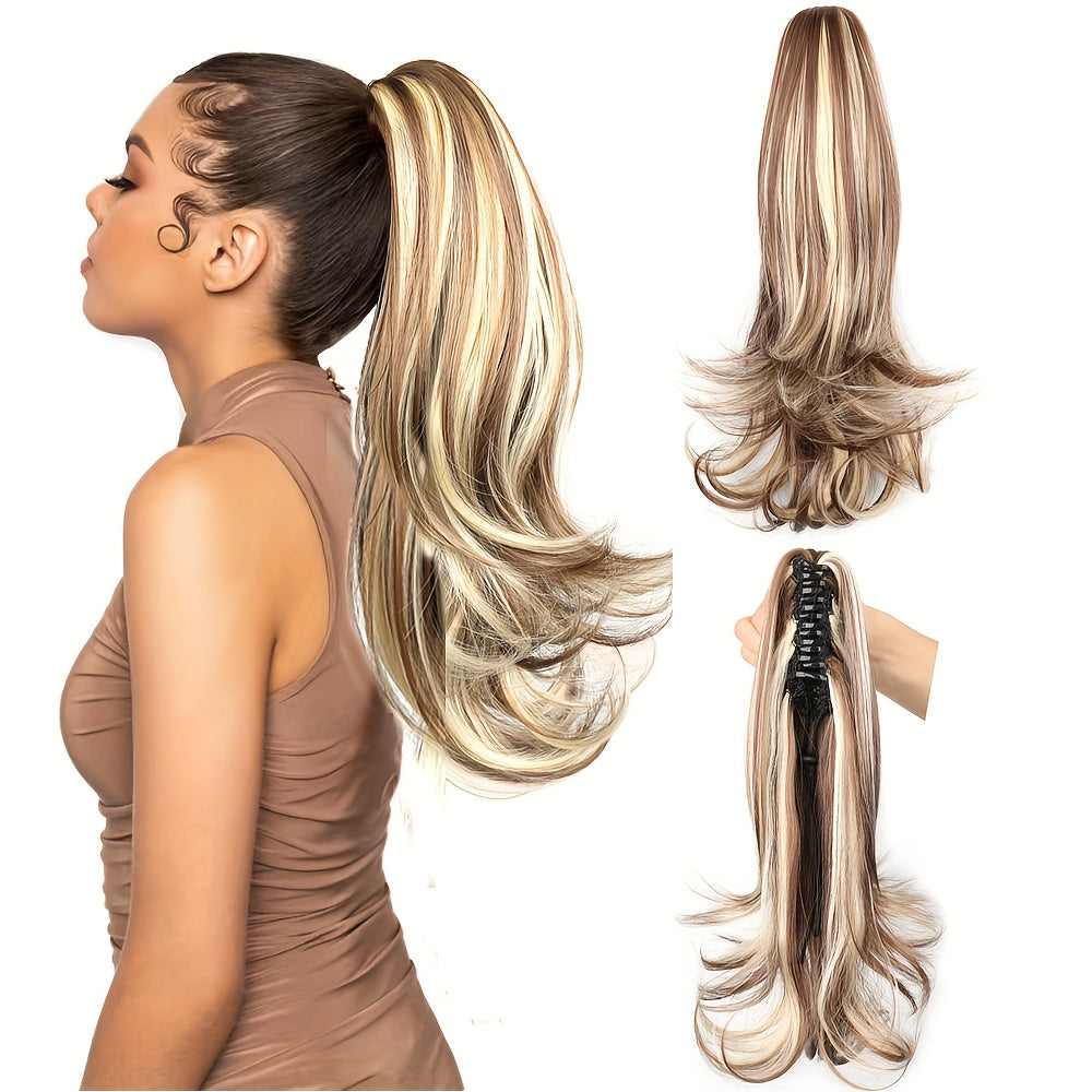 Clip-In Curly Wavy Ponytail Extension Claw – Flexible Synthetic Hairpiece for Women