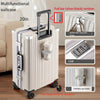 20/24-Inch (51/61 cm) Aluminum Frame Hardside Spinner Luggage Zipperless Checked Captain Suitcase with Cup Holder USB Port