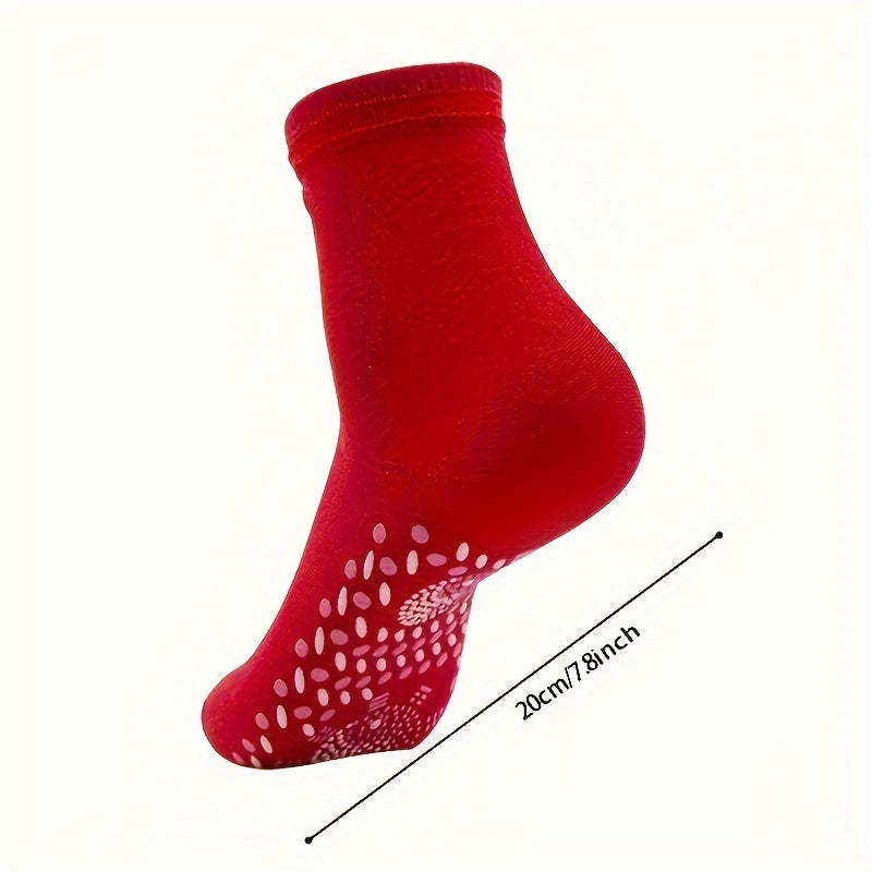 Unisex Acupressure Massage Socks – Breathable Nylon Thermal Foot Warmers with Heat Bumps, Battery-Free Circulation Support