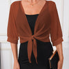 Lightweight Breathable Shawl Wrap with Tie-Front – Semi-Sheer Polyester Dress Accessory for Spring Summer Fall