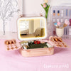 LED Lighted Rechargeable Travel Makeup Train Case with Mirror — Cosmetic Organizer for Women, USB Charging, 2000mAh