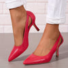 Women's Pointed Toe Ankle-Strap Stiletto Heels - Slip-On Cut-Out Dress Pumps