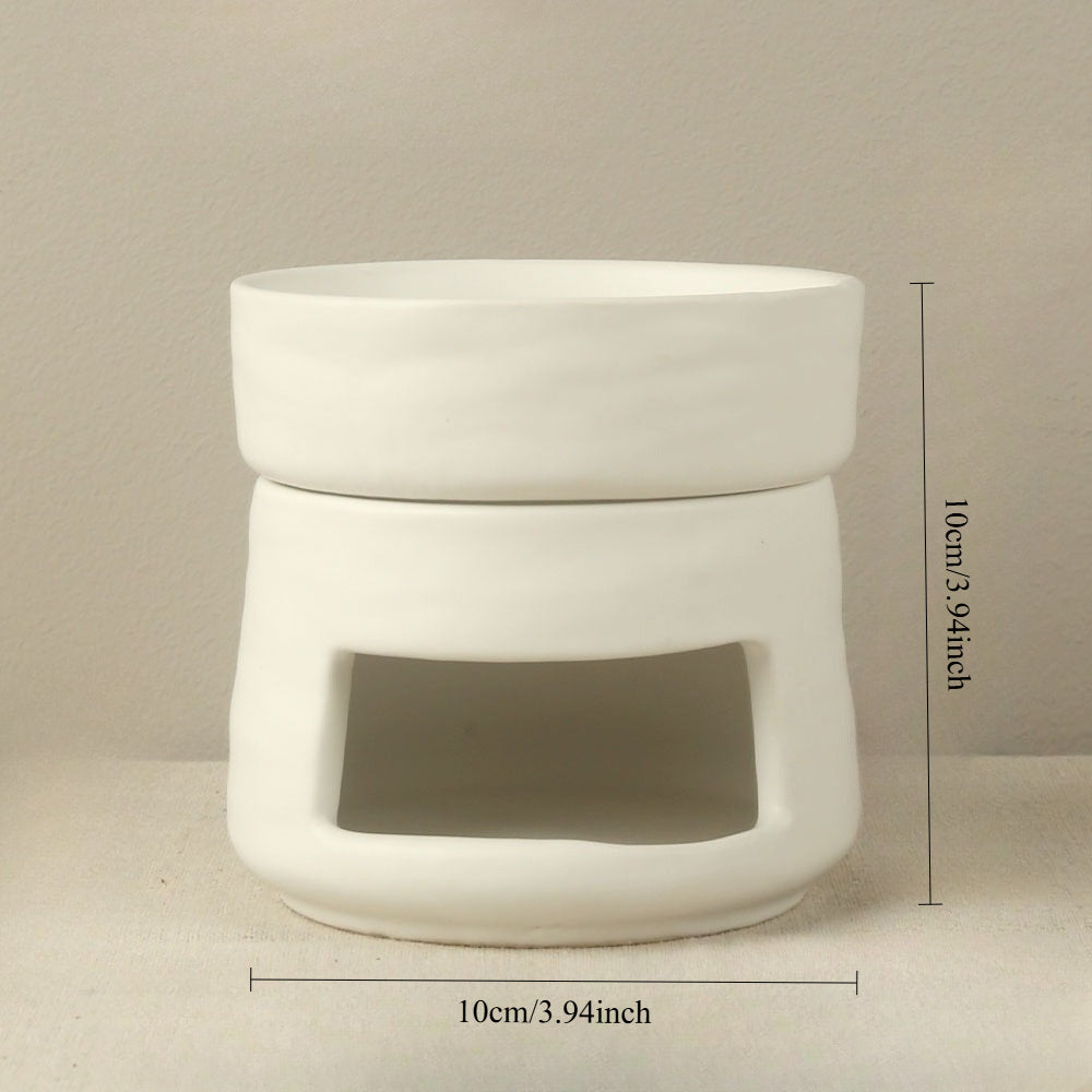 Modern Ceramic Aromatherapy Oil Burner & Diffuser – 100ml Smoke-Free Essential Oil Warmer, 3.94 in (10 cm) European Style