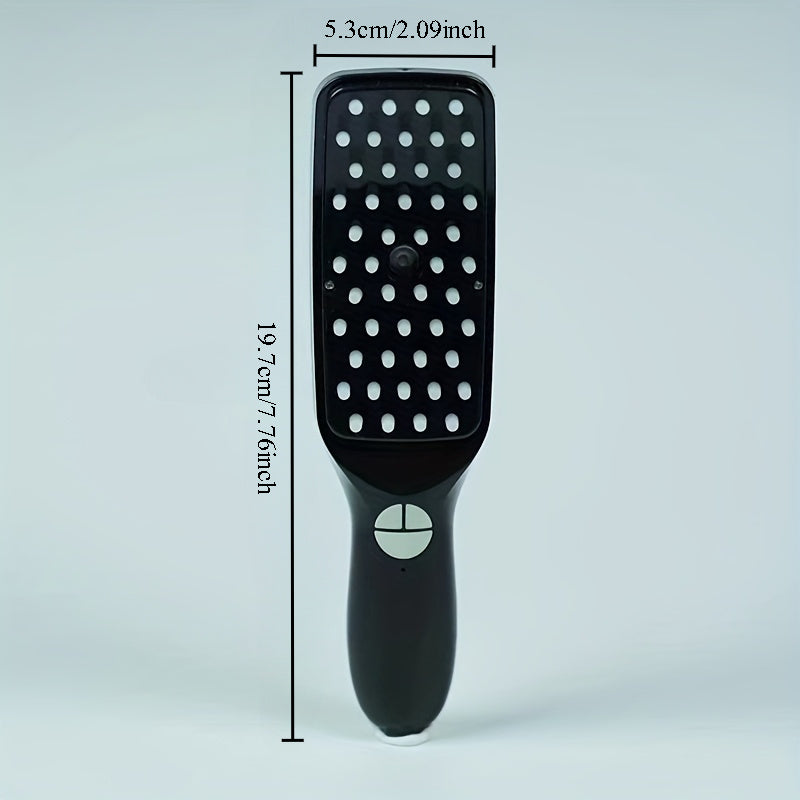 Electric Scalp Massager Comb with Negative Ion Spray & Hydration - Portable Rechargeable Scalp Brush for Dandruff Relief, Salon-Quality Massage for Women & Girls (Black/Red)