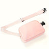 Adjustable Nylon Waist Bag - Black Fanny Pack with Crossbody Strap, Zipper Closure for Running & Daily Commute