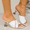 Women's Elegant High-Heel Strappy Sandals – Slip-On Open-Toe with Cushioned Insole & Non-Slip TPR Sole – Formal & Casual All-Season Shoes