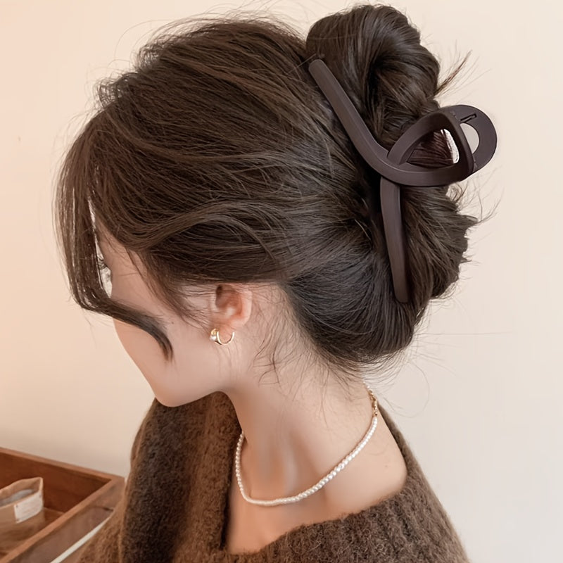 Large Hair Claw Clip - Minimalist Shark Clip with Cross Design for Thick & Thin Hair (1pc/2pcs)