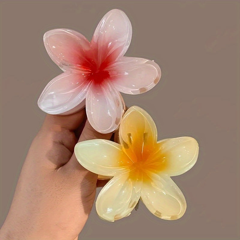 Elegant Flower Hair Clip – Semi-Transparent Anti-Slip Grip for Bridal, Beach & Everyday Wear