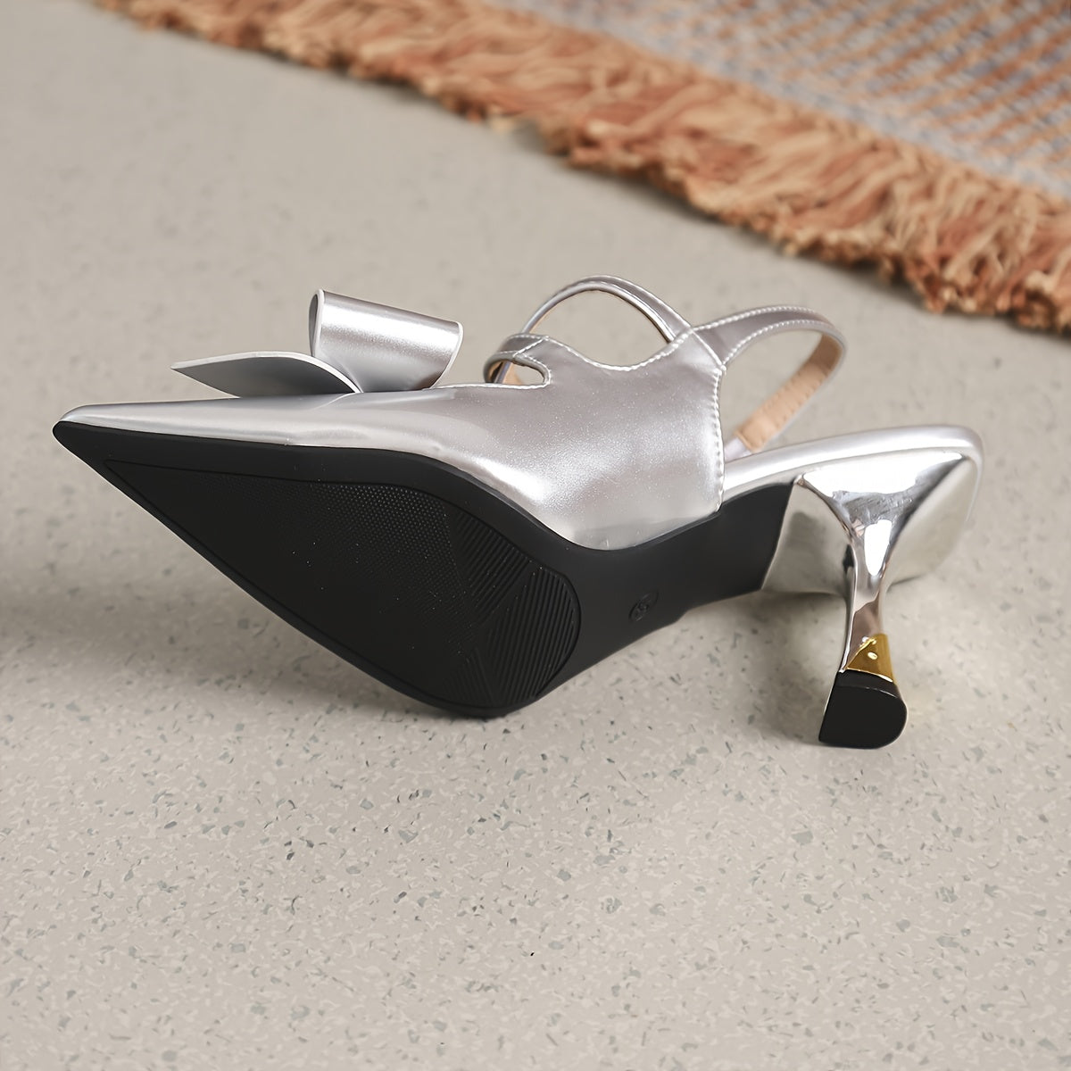 Women's Pointed Toe Stiletto High Heels Ankle Strap Bow Sandals - Breathable Comfortable Low-Fatigue Dress Shoes