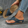 Women's Wedge Flip Flops with Arch Support - Breathable Outdoor Sandals, Soft PU Sole