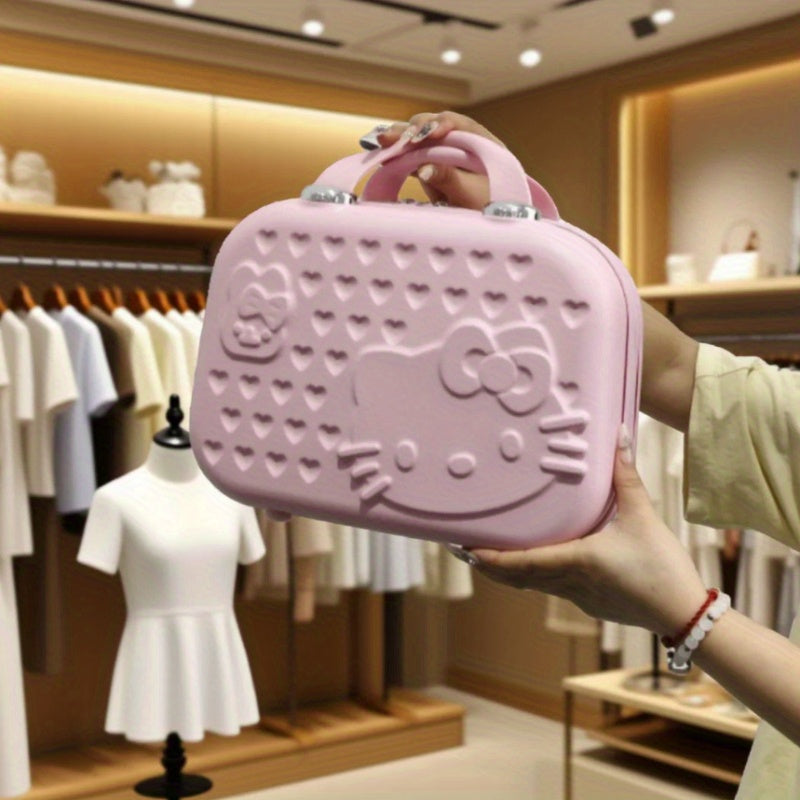 Sanrio Hello Kitty Makeup Pouch – Cute Printed Cosmetic Bag with Handle | Travel Toiletry Organizer & Pencil Case for Women