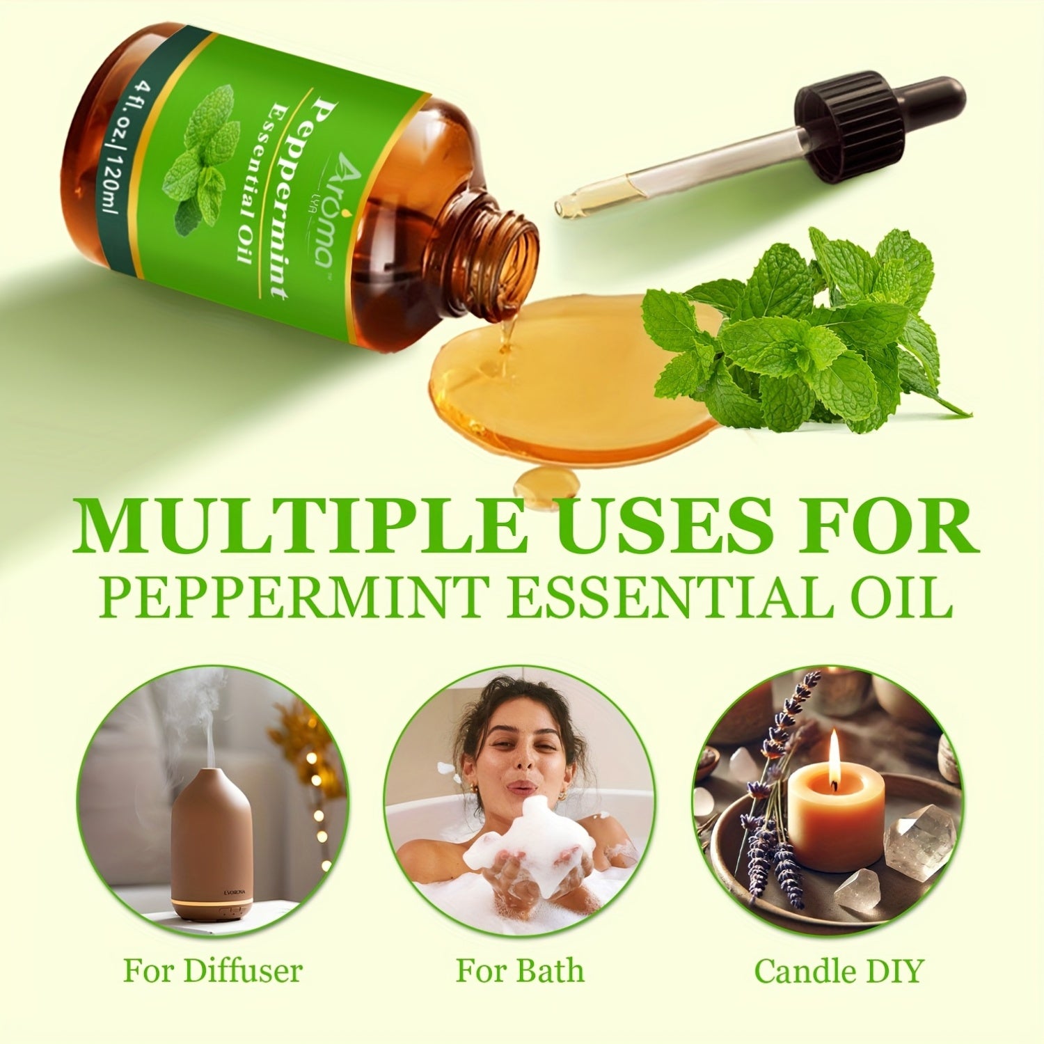 4 fl oz (118 ml) Natural Essential Oil Set – Lavender, Eucalyptus, Frankincense, Lemon, Sweet Orange, Peppermint – Aromatherapy Oils for Diffusers, Candles, Soap Making & Car Freshener