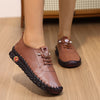 Handmade Women's Penny Loafers - All-Season Round Toe Casual Shoes with PU Upper and Rubber Sole (Black, Brown)