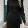 Women's Casual Round Neck Sweater – Loose Fit Long-Sleeve Pullover, Machine Washable Soft Knit for Spring & Fall