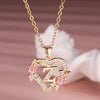 Gold & White Cubic Zirconia Heart-Shaped Rose Letter Pendant Necklace for Women, Valentine's Gift
