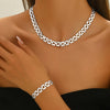 2-Piece Boho Gold-Tone Stainless Steel Necklace & Bracelet Set — Trendy Everyday and Party Jewelry