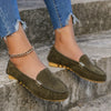 Women's Round Toe Penny Loafers - Comfortable Slip-On Flats