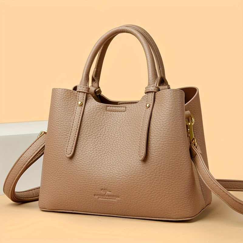Elegant Women's PU Leather Handbag with Detachable Strap – Messenger Bag for Everyday Travel & Gifts
