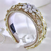 Copper Rhinestone Headband for Women — Padded Sparkle Hairband for Parties, Bridal & Valentine's Day