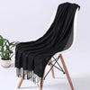 Women's Tassel Long Scarf - Lightweight All-Season Polyester Shawl & Air-Conditioning Wrap