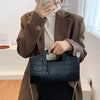 Crocodile Embossed Faux Leather Handbag for Women — Small Chain Shoulder & Crossbody Bag with Adjustable Strap (Black, Coffee)