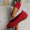 Breathable Slip-On Women's Flats Comfortable Soft PU Sole Casual Anti-Slip Shoes Plus Size