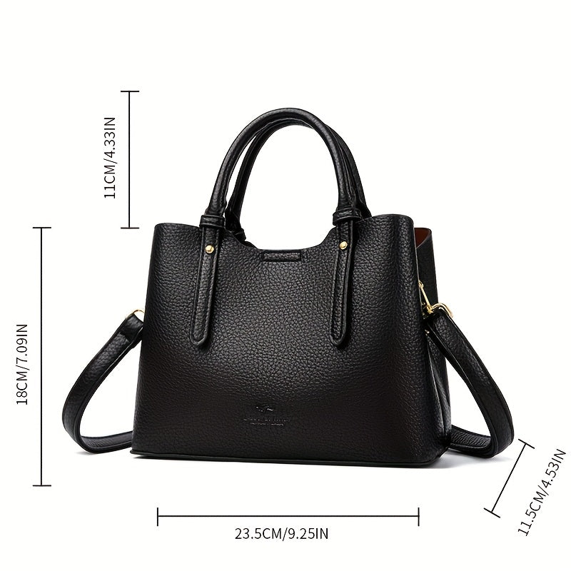 Elegant Women's PU Leather Handbag with Detachable Strap – Messenger Bag for Everyday Travel & Gifts