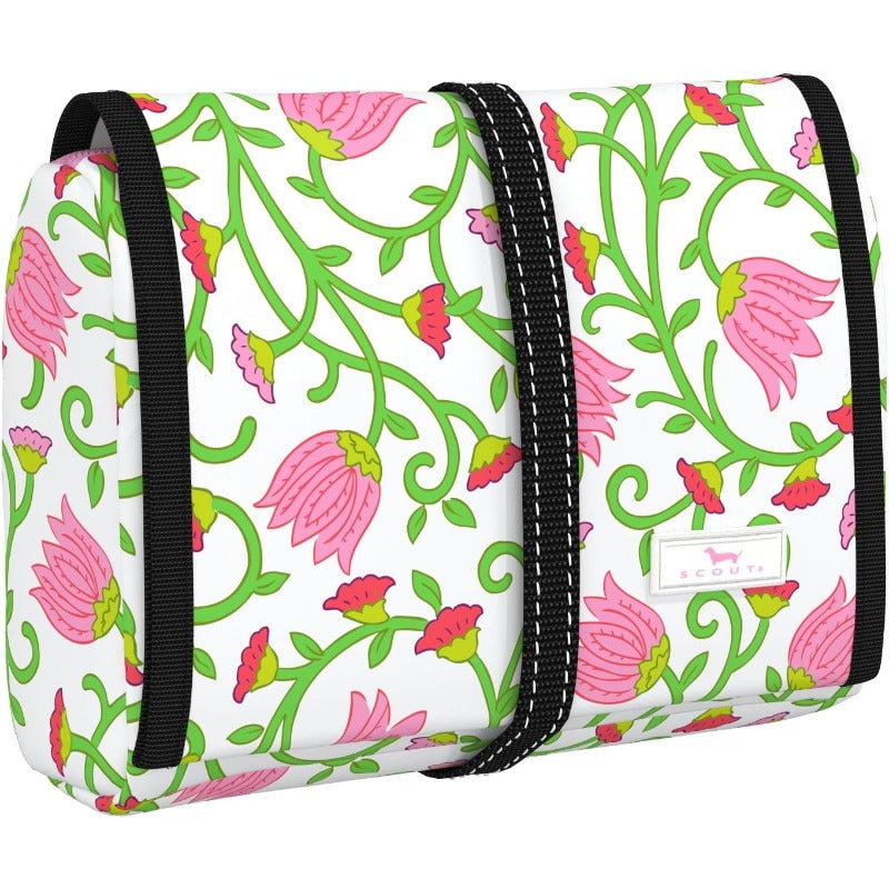SCOUT Burrito Hanging Toiletry Bag - 3-Compartment Roll-Up Cosmetic Organizer with Hook for Travel