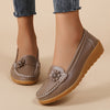 Women's Flower Decor Flat Loafers Lightweight Slip-On Casual Shoes
