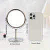 RANCAI 360° Stainless Steel Double-Sided Makeup Mirror – Polished Coastal Tabletop, HD Oil-Free Surface, Non-Electric, Anti-Skid Base