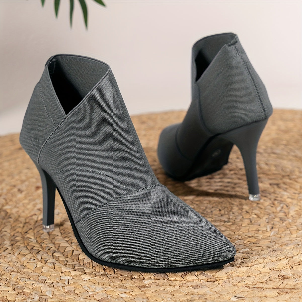Women's Slip-On Pointed Toe Stretch High Heel Pumps — Slim Stiletto Casual Walking Shoes