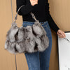Luxury Mink Fur Cloud Bag – Plush Crossbody & Handheld Shoulder Purse with Zipper, Soft Lining & Fixed Strap (White, Grey, Black)