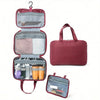 Large Capacity Foldable Travel Organizer Bag - Zippered Minimalist Polyester Pouch with Shoulder Strap