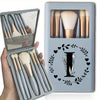 Portable Professional Makeup Brush Set with Mirror, Soft Fluffy Travel Brushes and 26-Letter Initial Garland Gift