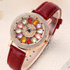 ORSGA Women's Rotating Dial Speedometer Analog Watch — Hollow Alloy Case, PU Leather Strap, Mechanical Movement, Business Casual Gift