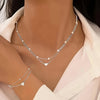 3-Piece Heart Pearl Necklace & Bracelet Set, Adjustable 18K Gold-Plated Jewelry for Everyday Wear and Valentine's Day Gift