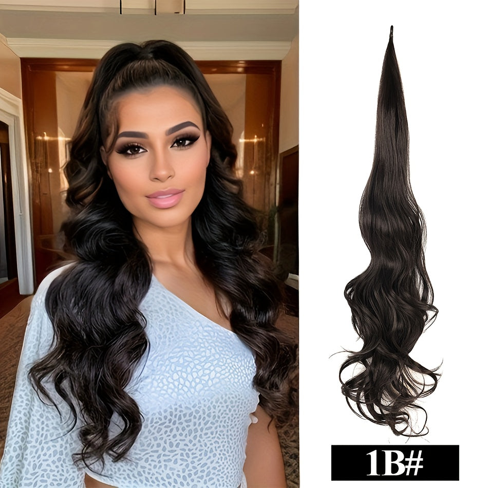 32-Inch (81 cm) Wrap-Around Curly Wavy Ponytail Extension Long Flexible Hairpiece for Women