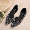 Women's Slip-On Pointed Toe Flats - Lightweight Side-Open Casual Pumps with Wide Toe Box