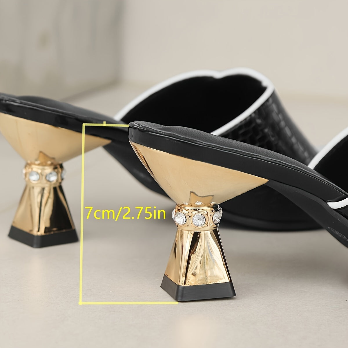 Women's Elegant High-Heel Strappy Sandals – Slip-On Open-Toe with Cushioned Insole & Non-Slip TPR Sole – Formal & Casual All-Season Shoes