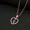 Alphabet Heart Pendant Rhinestone Necklace