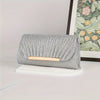 Minimalist Tassel Evening Clutch with Chain – Phone & Makeup Pouch, Card Wallet, Magnetic Closure (Black, Champagne, Silvery Grey)