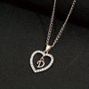 Alphabet Heart Pendant Rhinestone Necklace