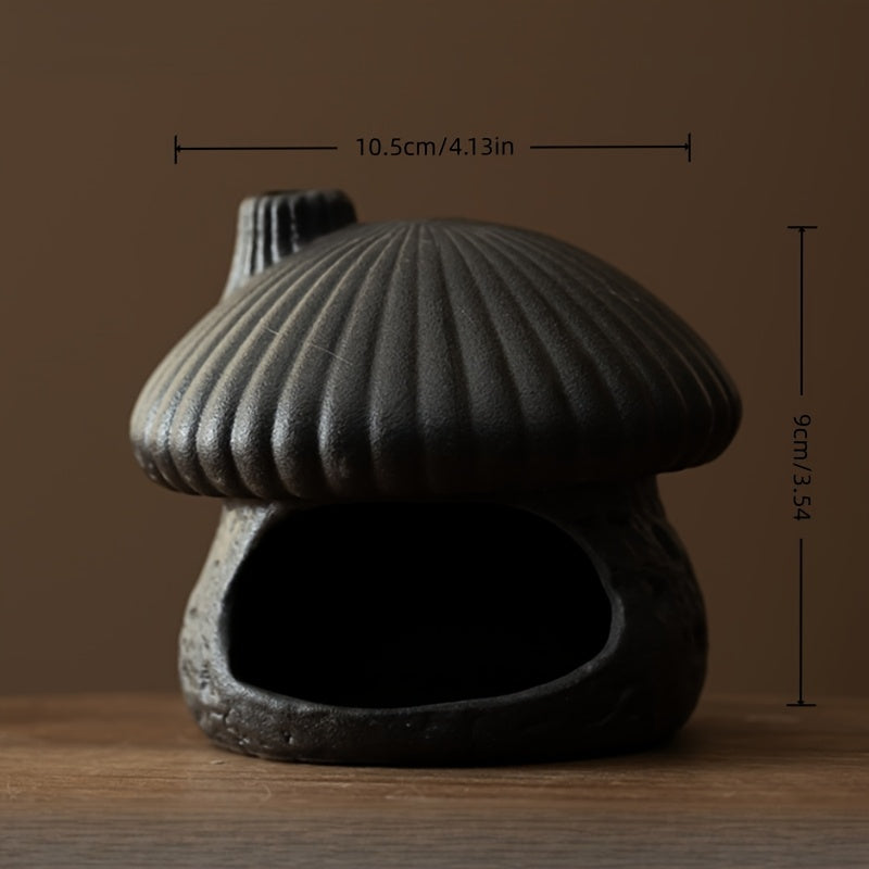 Mushroom Ceramic Essential Oil Burner - Mushroom House Aroma Diffuser & Fireproof Candle Holder