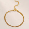 Women's Snake Bone Bracelet 304 Stainless Steel Multi-Layer Chain 18K Gold Plated Minimalist Hip Hop Jewelry