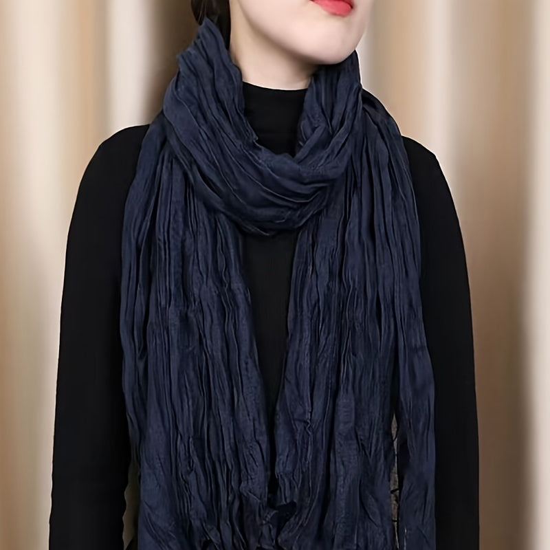 Solid Color Bali Yarn Scarf Thin Breathable Soft Shawl Versatile Travel Sunscreen Head Wrap