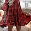 Plus Size Pleated Sequin Trim A-Line Midi Dress - Black Polyester, Crew Neck Short Sleeve